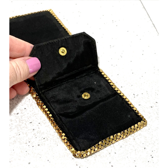 Vintage ladies wallet mid century golden metal mesh bifold coin pocket retro - Picture 5 of 7